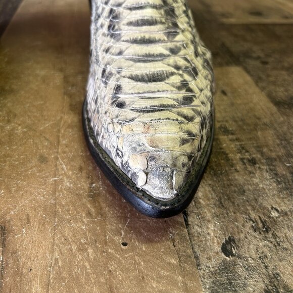 Tony Lama Vintage Snakeskin Western Cowboy Boots Mens 9 D - Picture 10 of 12